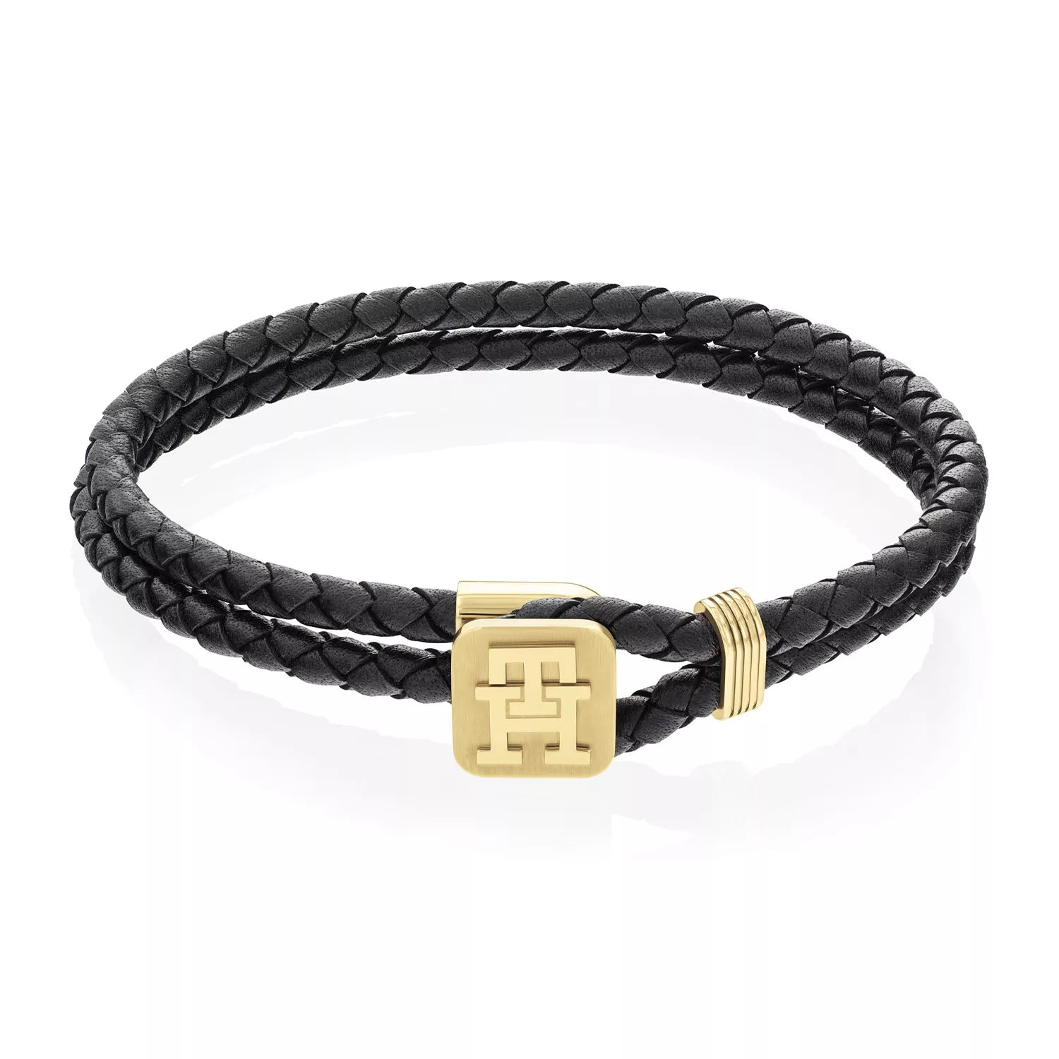 TOMMY HILFIGER ssvart leður herraarmband