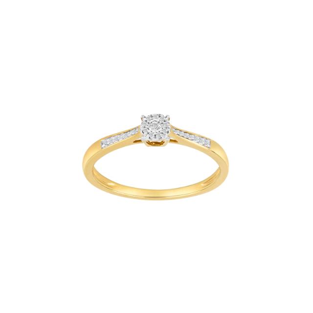 Gullhringur 14k með 0.04ct demöntum