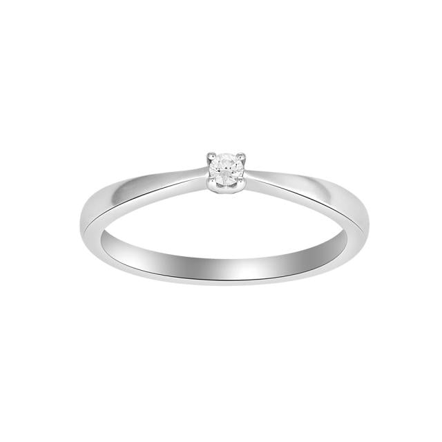 Hvítagullshringur 14k með 0.05ct demanti