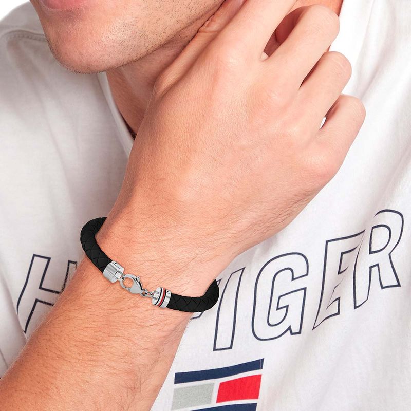 TOMMY HILFIGER svart herraarmband