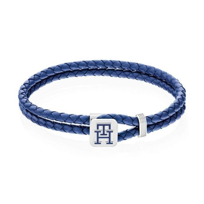 TOMMY HILFIGER blátt leður herraarmband