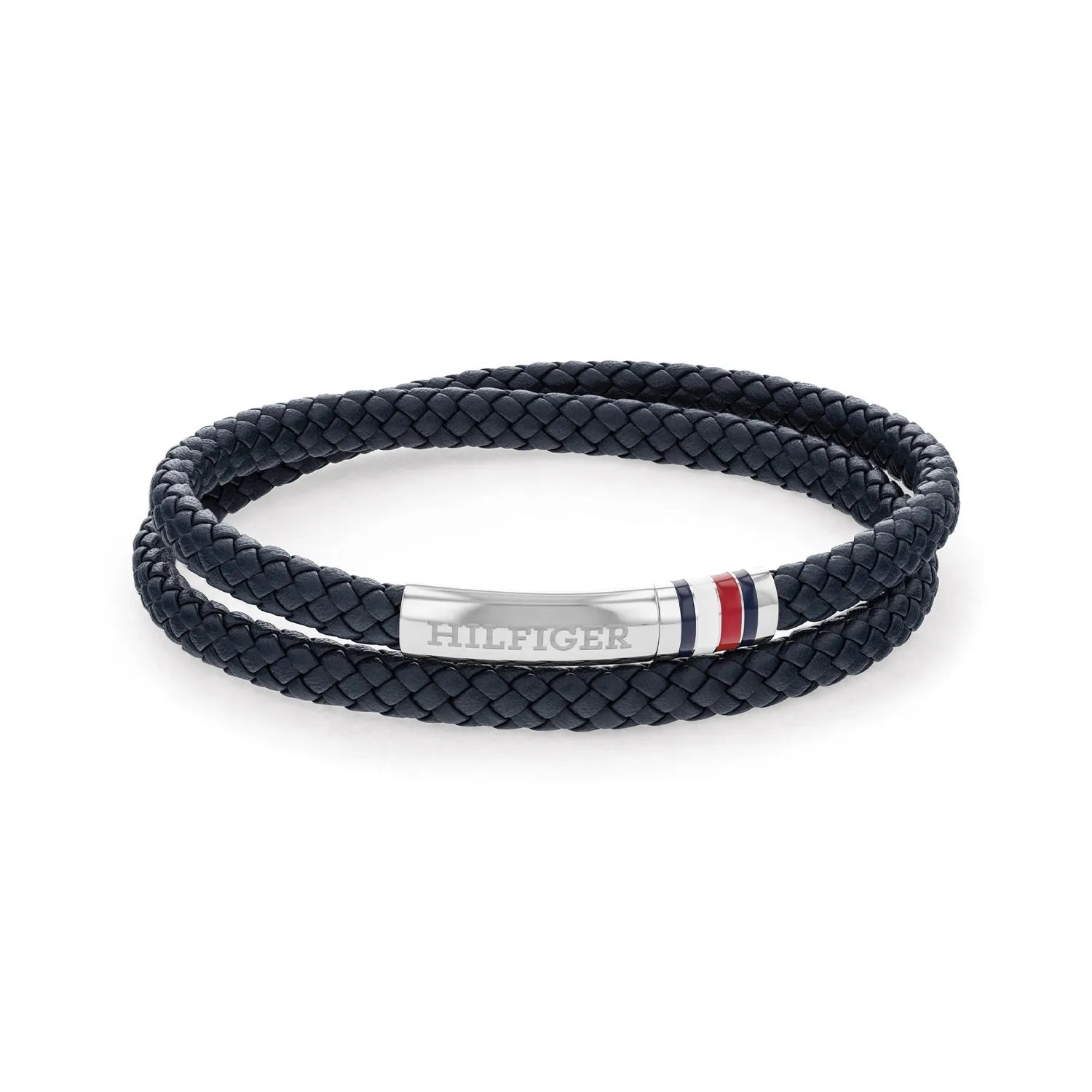 TOMMY HILFIGER dökkblátt leður herraarmband