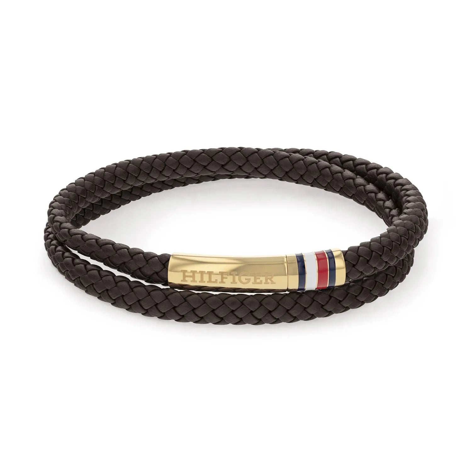 TOMMY HILFIGER Brúnt leður herraarmband