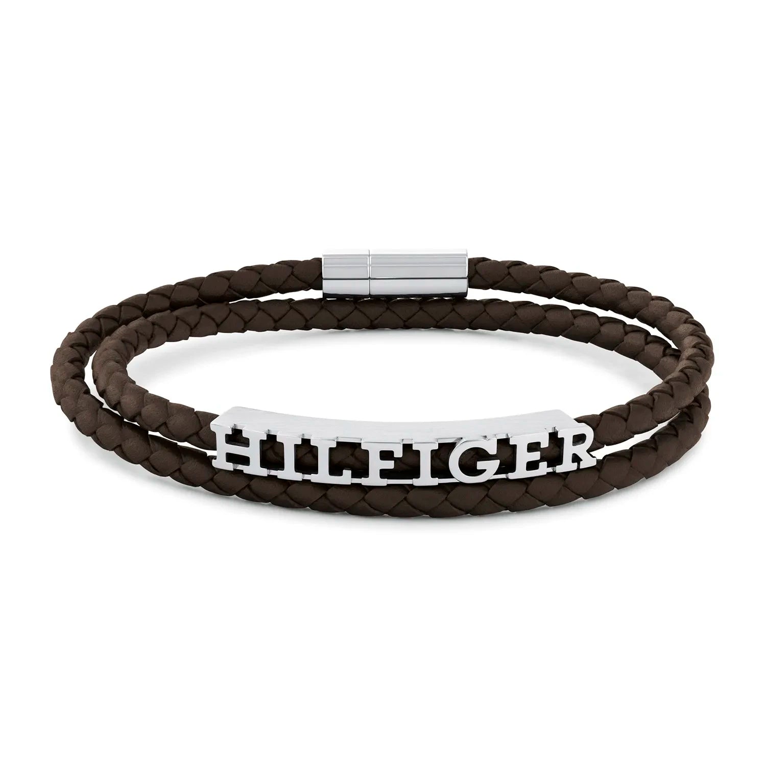 TOMMY HILFIGER brúnt leður herraarmband