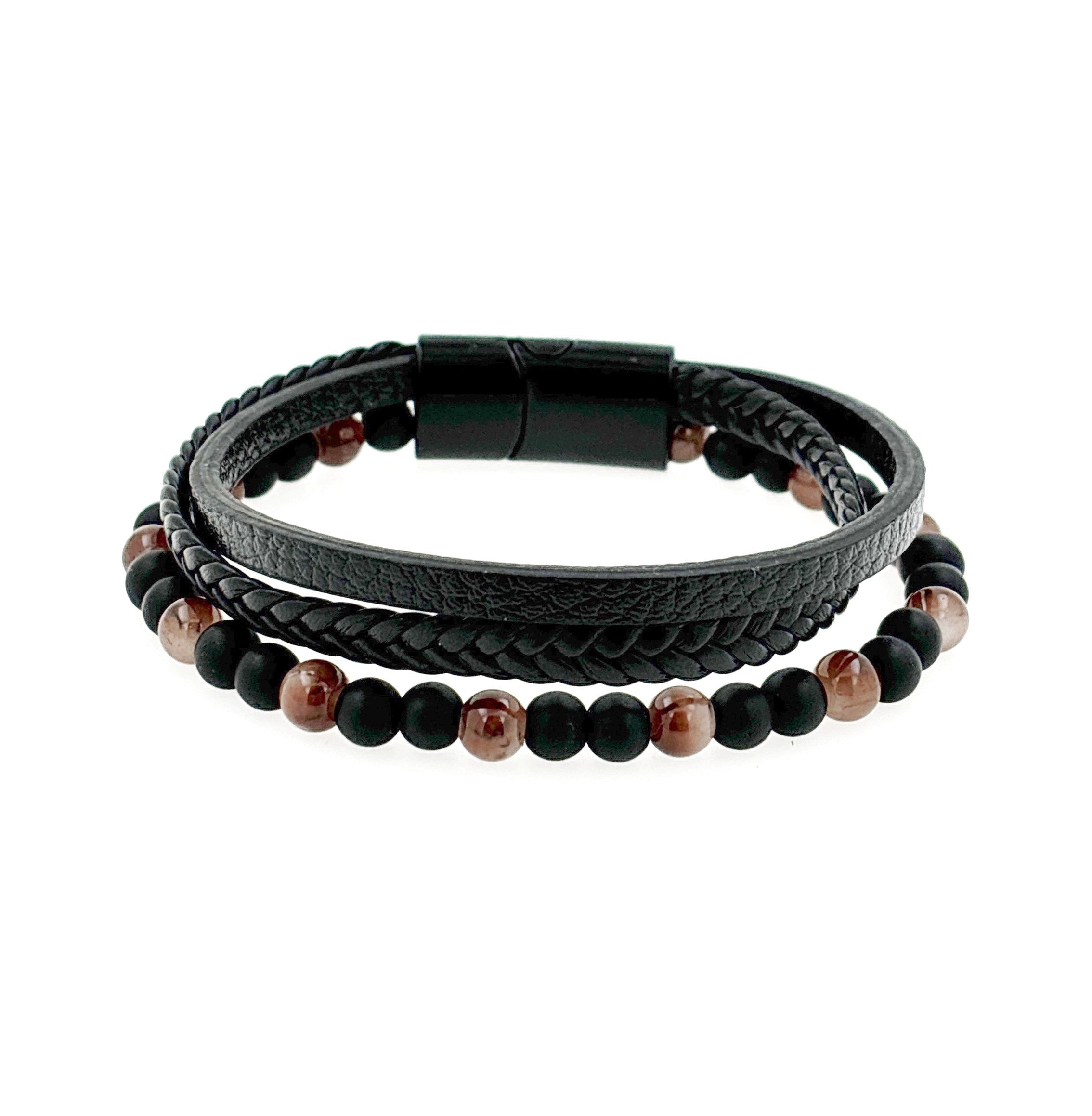 MIRA Bead herraarmband | Onyx - Tiger Eye