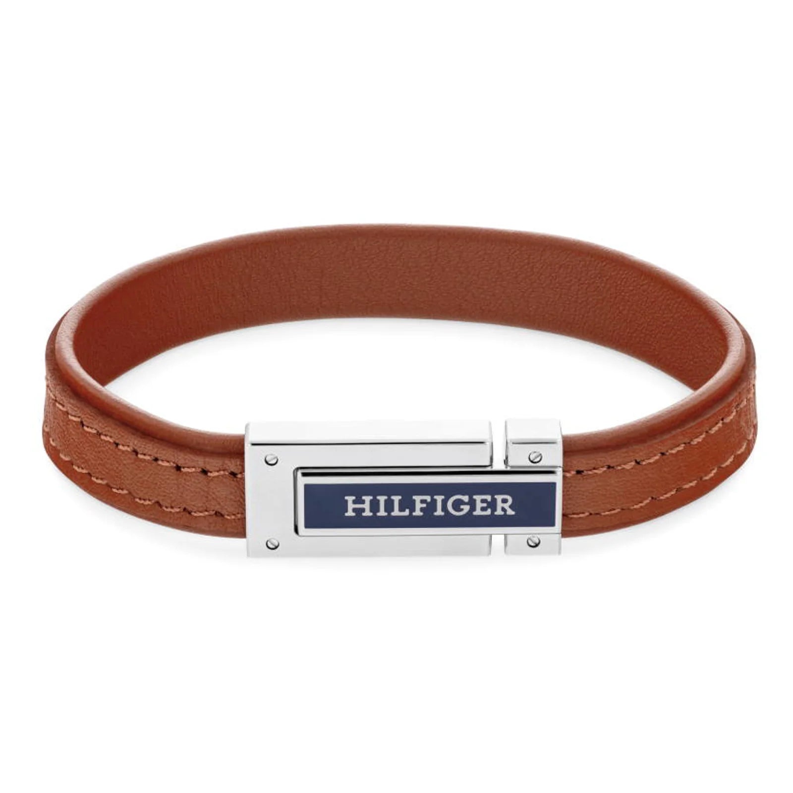 TOMMY HILFIGER brúnt leður herraarmband