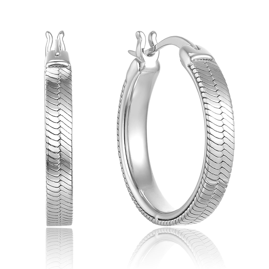 VERA DESIGN Snake Hoops Grande silfureyrnalokkar