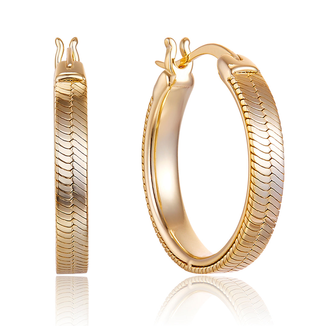 VERA DESIGN Snake Hoops Grande gylltir silfureyrnalokkar