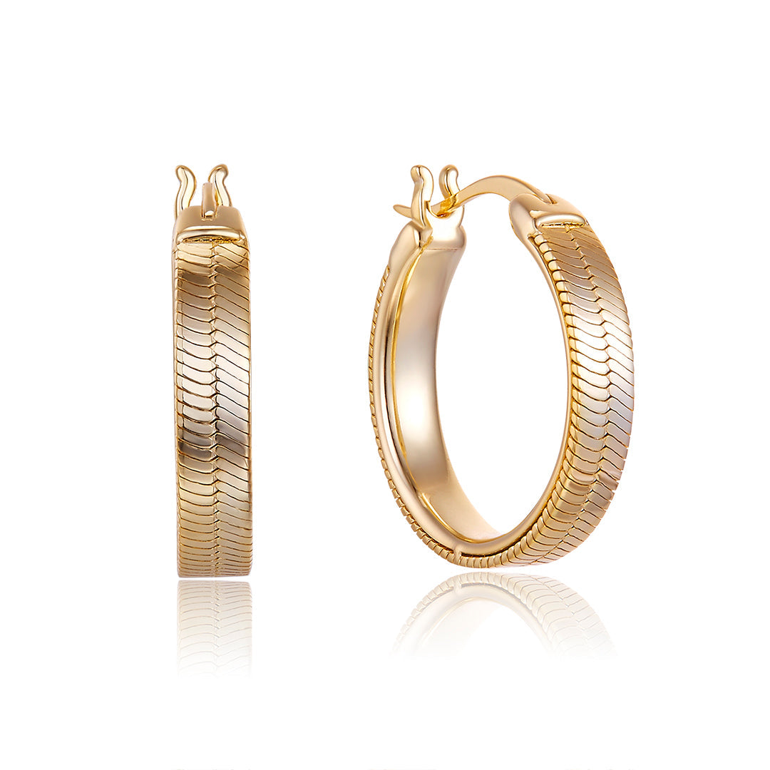 VERA DESIGN Snake Hoops Midi gylltir silfureyrnalokkar