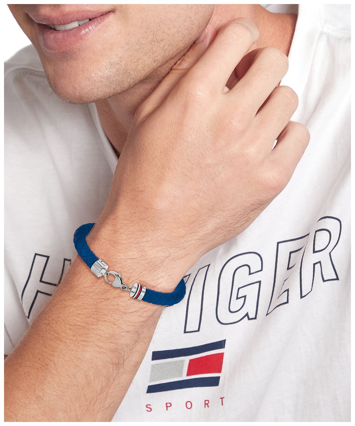 TOMMY HILFIGER blátt herraarmband