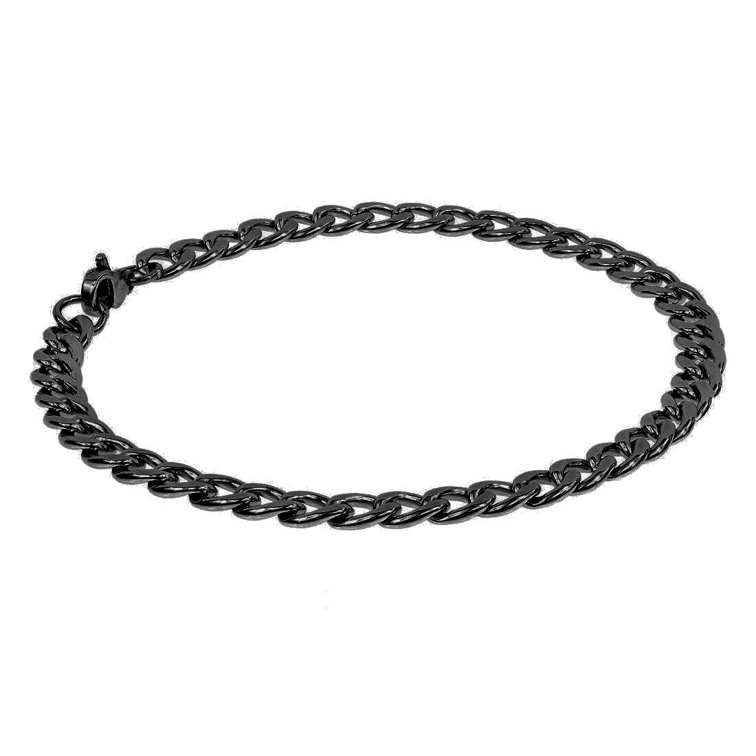 MIRA Cuban Svart herraarmband - 2 breiddir