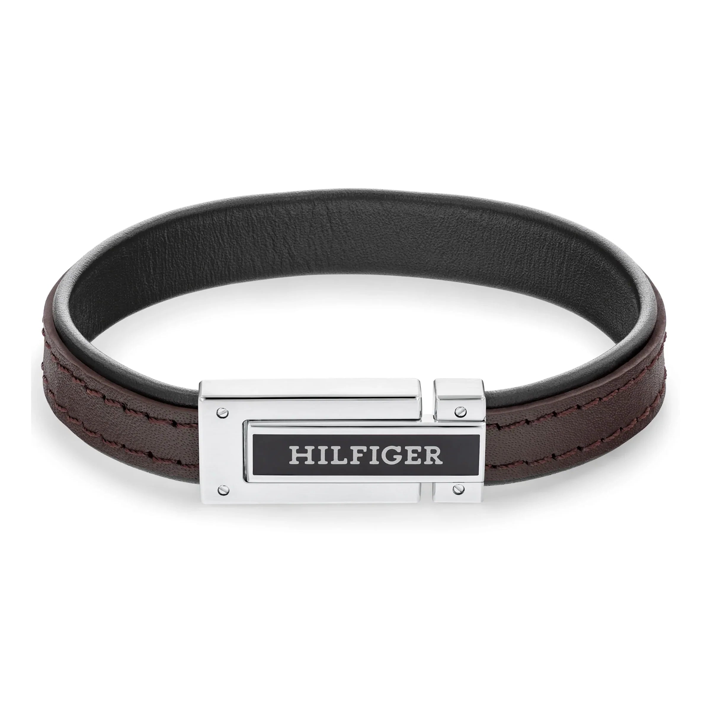 TOMMY HILFIGER Brúnt leður herraarmband