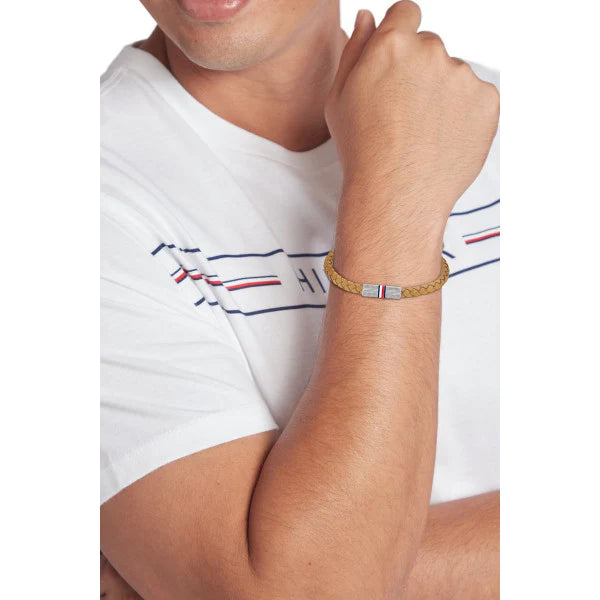 TOMMY HILFIGER leður herraarmband