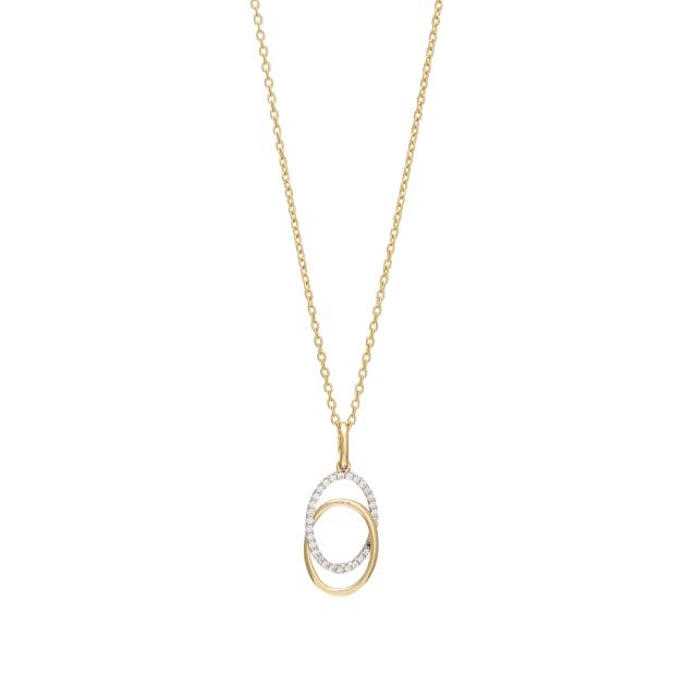 NORDAHL JEWELLERY 14k gullhálsmen með  0.10ct demöntum