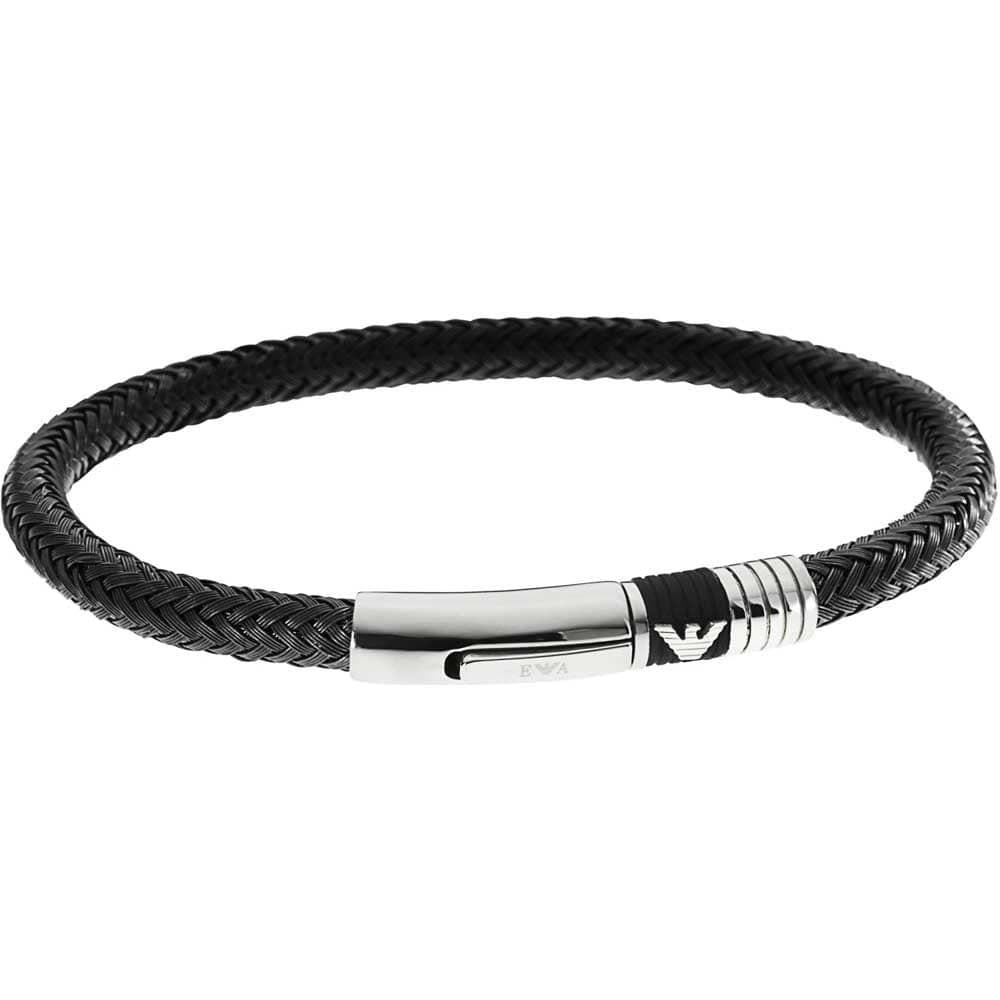 ARMANI Svart herraarmband