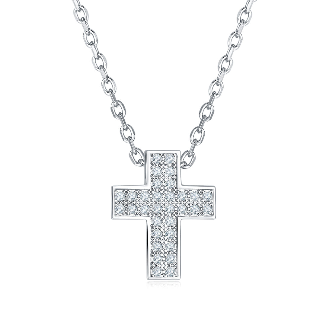 VERA DESIGN Cross Divine silfurhálsmen með zirkonia