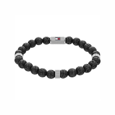 TOMMY HILFIGER herraarmband með hraunperlum